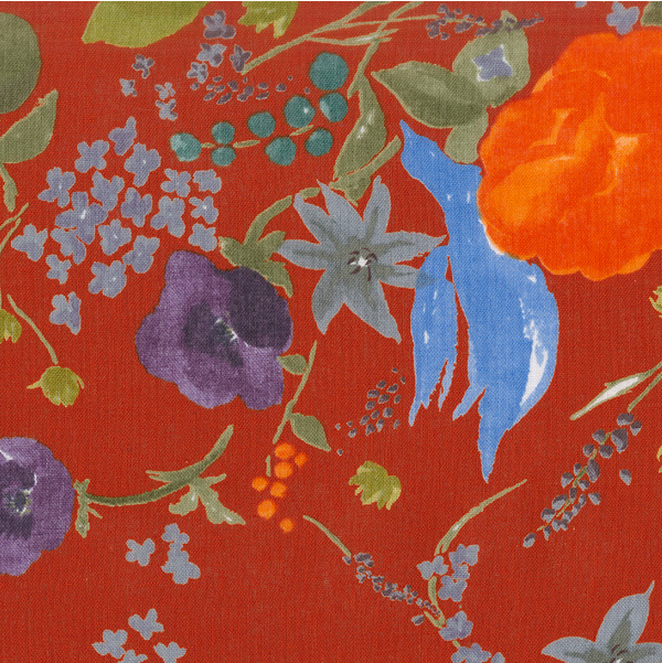 nani iro fabric fuccra rakuen des pins [floral red fabric, red fabrics, flower red fabric]